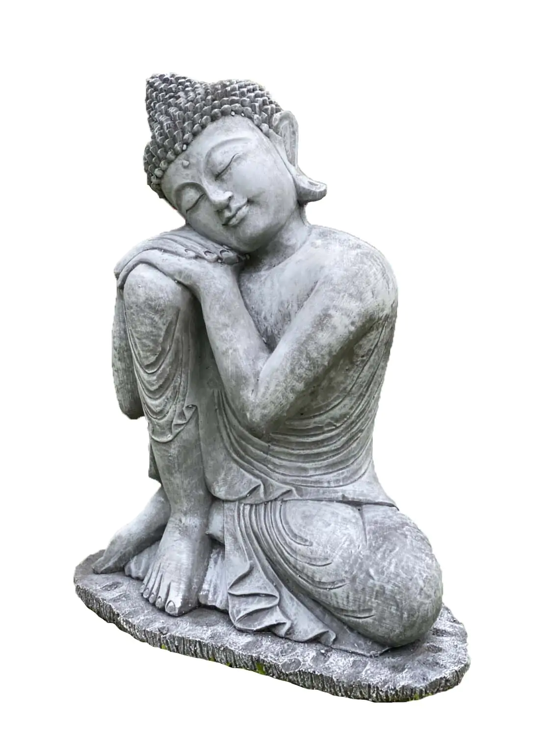  Product image 4 of the product “Rahman - Buddha relax- one leg up, 65 cm H | cast stone ”